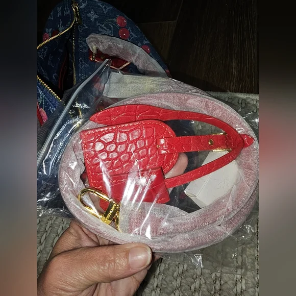 CUTE DENIM BAG Large SPEEDY Denim Cherries LV X TM MURAKAMI - Picture 5 of 17